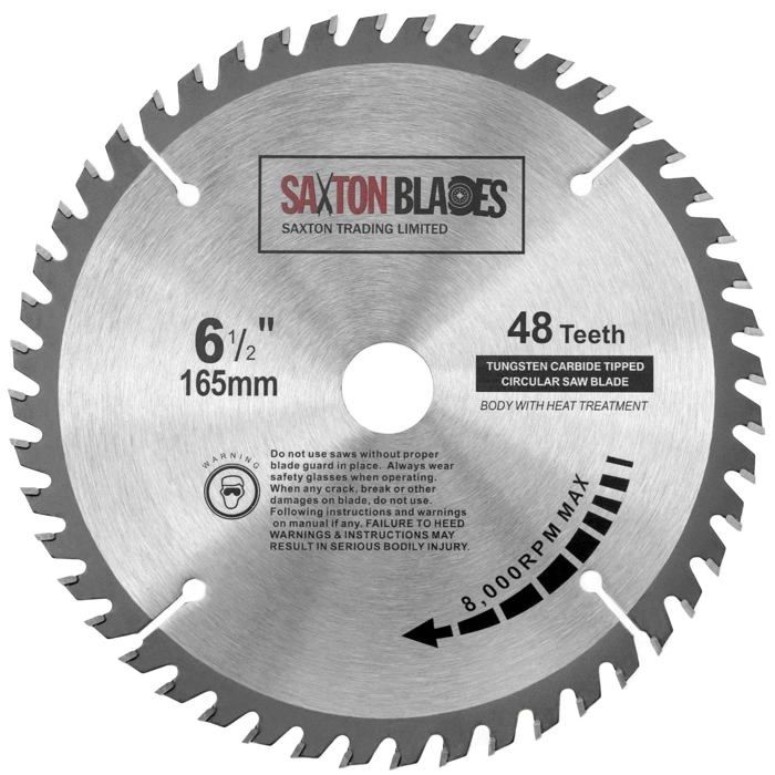 Faithfull Cordless Trimsaw Blade - 165mm 24-Tooth For Quick Wood Cutting