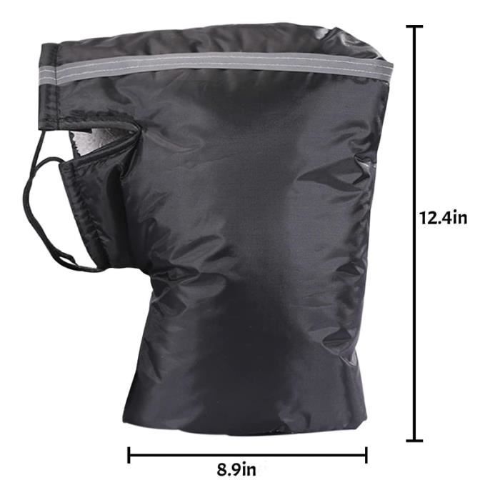 Manchons De Guidon Moto Hiver GOEDCH - Imperméables, Thermiques, Coupe-vent, Cuir PU, Bande Réfléchissante - 3