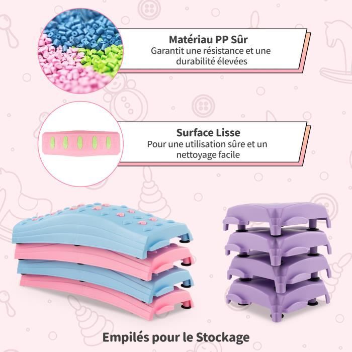 COSTWAY 20 Pièces Poutres D'Équilibre Empilables Enfants - Tremplins Avec Patins Antidérapants, Charge 80kg Dès 3 Ans