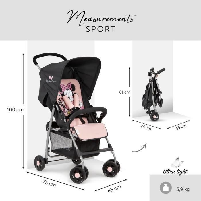 Poussette Canne Hauck Rapid 4R Plus Rose - Compacte, Tout-Terrain Dès La Naissance Jusqu'à 3 Ans