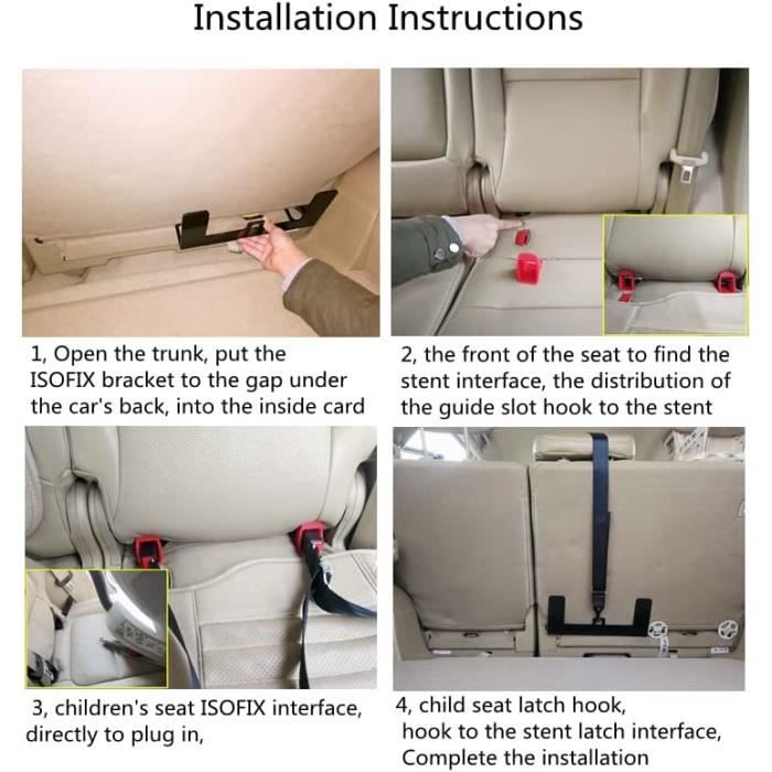 Aiuphing Base isofix Universelle, Support de Boucle de siège, Fixations  universelles Isofix, Support d'interface de connecteur à27