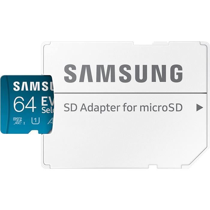 Samsung Evo Select Carte memoire microSDXC UHS I U1 130 Mo s Full HD avec Adaptateur SD MB ME64KA UE 64 Go193 Cdiscount Appareil Photo
