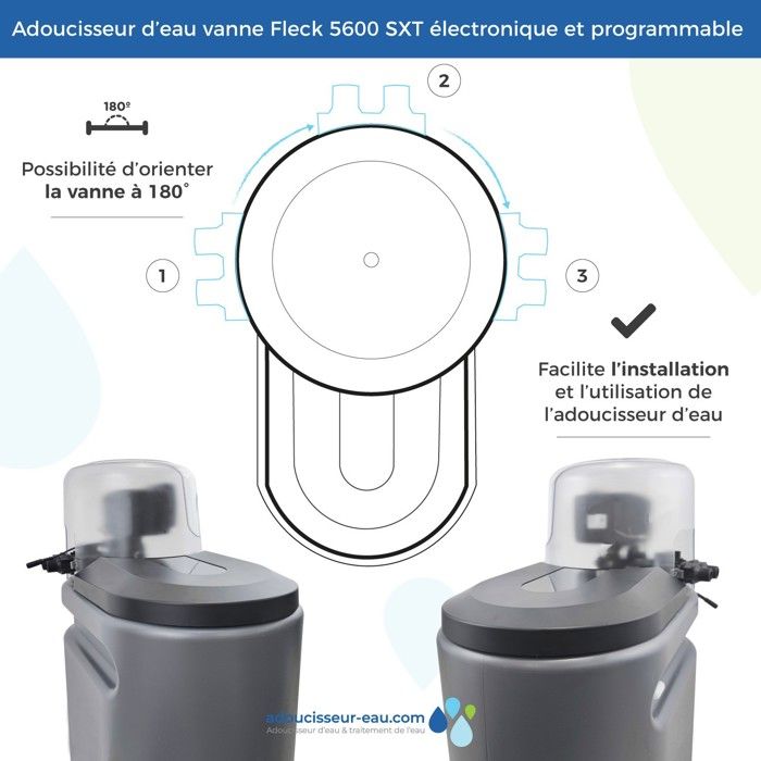 Adoucisseur D'eau 20L TOODO – Vanne Fleck 5600 SXT, Bac Blanc, Fabrication Française
