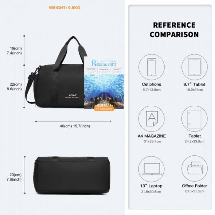 Ryanair Airlines Sac Fourre-tout De Voyage Pliable Pour Homme Et Femme 20 L 40 X 20 X 25 Cm, A-noir, Sac De Voyage