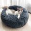 60cm Panier Lit Canape Niche Coussin Pour Chat Chien Lavable Ronde Resistant A Poils Longs Pliable Pour Chien Chat Gris Fonce