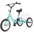 Vert 14 pouces Tricycle pour enfants - Avec panier - 3 roues - Pour enfants de 5 à 6 ans-0