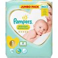 Pampers Premium Protection Lot de 72 couches pour bébé Taille 1-0