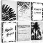 Novart Tableau Décoration Murale Mer Explorer N013964a 6 Cadres de 20x30 cm Prêts à Accrocher Impression Toile