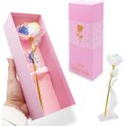 FISHTEC Rose Éternelle Couleur Or et Cristaux - Idée Cadeau St Valentin, Fetes des Mères, Anniversaire - Support et Coffret Cadeau Inclus