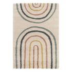SWEEEK Tapis enfant arc-en-ciel 120x170cm. tapis intérieur crème et multicolore. poils longs shaggy