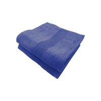 Lot de 2 serviettes de bain coton et bambou - 600gr-m² - Couleurs serviettes Bambou - Bleu Monaco- 100 x 150 cm