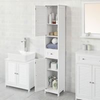 Colonne de salle de bain - DUO - Blanc - 2 portes + 1 étagère + 1 tiroir