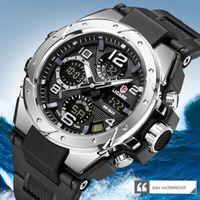 LINGYUE montres homme digital étanche quartz chronographe montre bracelet silicone fashion clock
