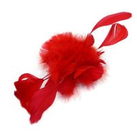 Broche fleur - pince cheveux  mariage plumes taille 20cm - rouge - RC004815
