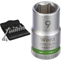 Jeu cliquet Wera 8100 SA 8 Zyklop Metal avec levier d'inversion, carré 1/4, métrique, 28 pièces