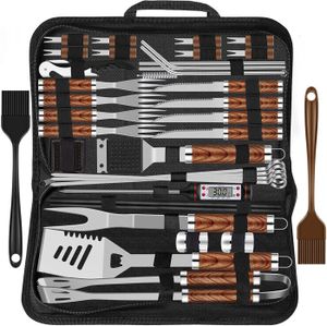 USTENSILE 1-marron 38pcs Kit Barbecue Set Accessoires de Gri