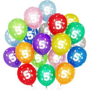 BALLON DÉCORATIF  Ballons 5 Anniversaire, 20Pcs 12 Pouces Ballons Colorés Pour Fille Garçon Enfants 5E Anniversaire Décorations Numéro 5 Ans B[n3476]