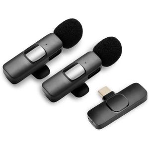 MICROPHONE Microphone Lavalier Sans Fil 1 À 2 Téléphone Portable Microphone Sans Fil Enregistrement Entrevue En Direct Enregistrement V[n3414]