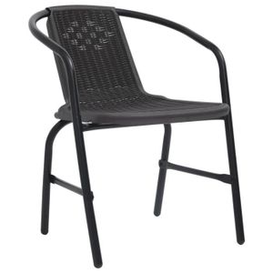 Ensemble table et chaise de jardin DUOKON - Chaises de jardin 8 pcs Rotin plastique et acier 110 kg