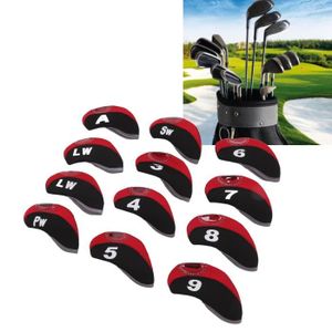 CAPUCHON - COUVRE CLUB FYDUN Couvre-tête en fer de 12 Pcs Iron Head Cover Set Club Headcover Set with Numbers Red Fits Most Clubs sport pack