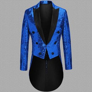 Acheter PYJTRL Veste de costume à paillettes brillantes pour homme avec  changement progressif de couleur et col avec fermeture