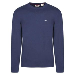 PULL Pull Levi's® Manches Longues Bleu - Homme - Col Rond - Logo Brodé