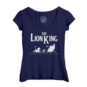 T-SHIRT T-shirt Femme Col Echancré Bleu  Roi Lion Abbey Road Parodie Film Series Marque