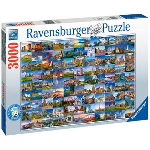 PUZZLE Puzzle Ravensburger 99 Plus Beaux Endroits en Euro