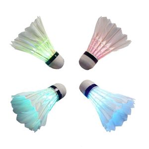 VOLANT DE BADMINTON Badminton en plumes de canard TD® 4pcs LED sept couleurs lumineuses Interrupteur à bouton-poussoir