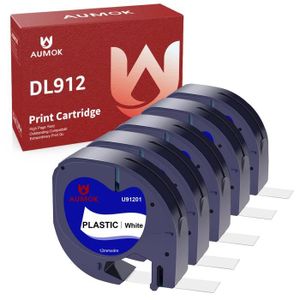 VINGVO Bande 5PK Compatible pour Dymo LetraTag Plastic 91331 Recharges  laminées de ruban d'étiquettes de 12 mm - Cdiscount Informatique