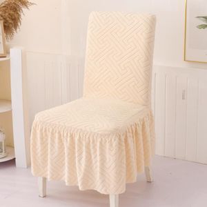 Couvre-chaise élastique à jupe en dentelle résistante à l'eau
