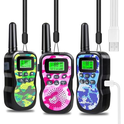 Talkie Walkie Enfants 3 Pièces,8 Canaux Radio à 2 Voies Talkie-Walkie Longue Portée 3 KM,Lampe