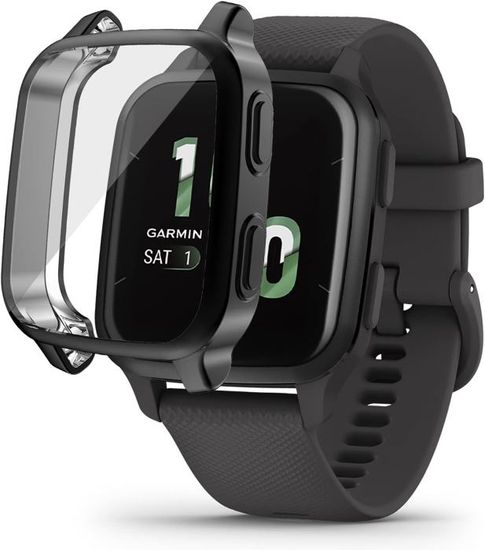 Coque TPU Souple Pour Garmin Venu 2 - Protection Totale Anti-Rayures, Ultra Mince, Installation Facile - Noir - 2