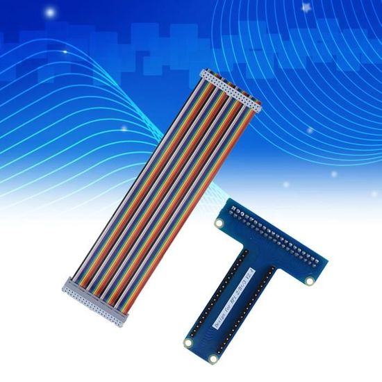 T-förmiges GPIO Erweiterungsboard Für Raspberry Pi 1B+/2B/3B – Mit 40-Pin Flachbandkabel (20 Cm)