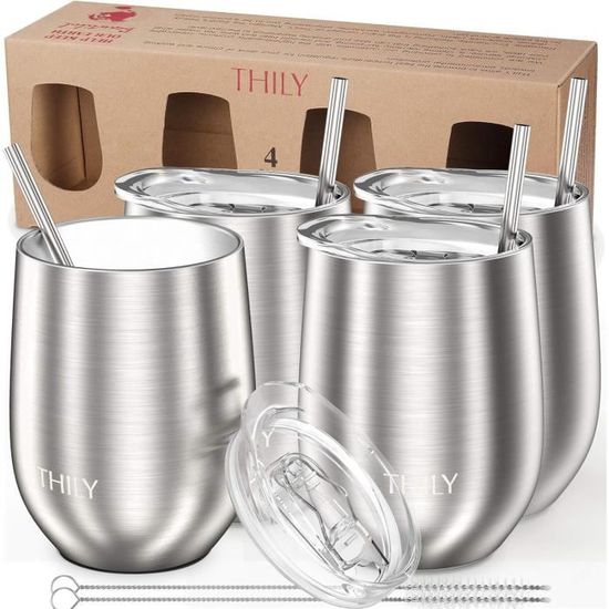 Lot De 4 Couvercles Isothermes En Acier Inoxydable - Pour Bouteilles/tasses 500 Ml - Étanches, Résistants - Usage Extérieur, Bureau, Maison - 3