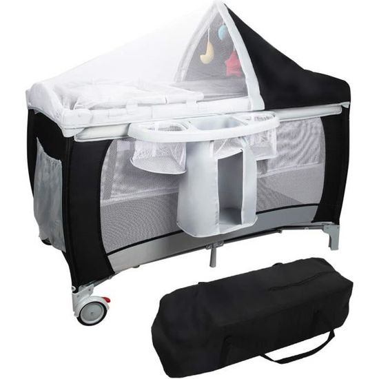 Lit Parapluie Bebe Pliable Avec Matelas 3 Jouets Et Sac Sur Roulettes Convient Aux 0 36mois Ideal Pour Voyage 1x60x76 Cm Cdiscount Puericulture Eveil Bebe
