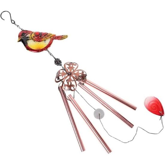 Carillon à Vent En Tubes Métalliques - Longueur 37 Cm - Son Apaisant Pour Jardin, Balcon, Terrasse - 2