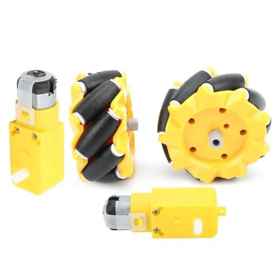 Roues Mecanum 48 Mm - Paire Gauche/droite, Caoutchouc ABS, Pour Robots Omnidirectionnels, Compatibles Moteurs TT