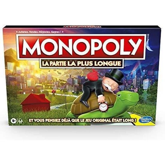 Monopoly La Partie La Plus Longue Jeu De Societe Jeu De Plateau Version Francaise E8915101 Cdiscount Jeux Jouets