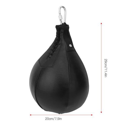 Farabi Sports - Ballon De Vitesse Double Extrémité En Cuir - Sac De Frappe Boxe/MMA - Entraînement Réflexes Et Endurance