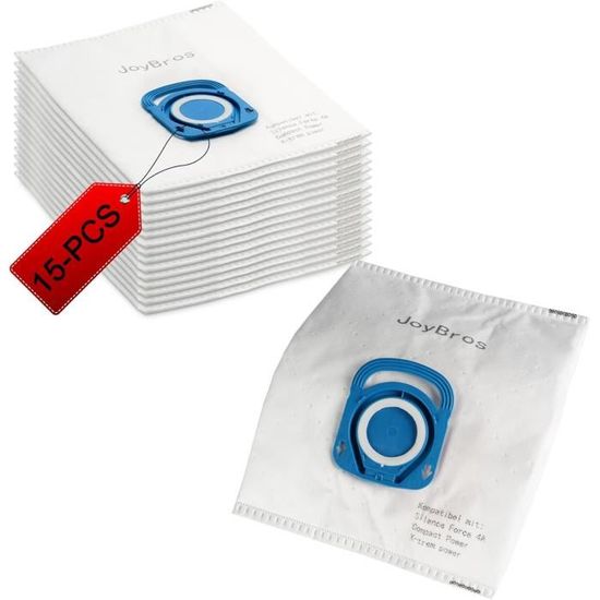 15 Sacs Aspirateur Hygiène+ Compatibles Rowenta/Tefal/Moulinex - Modèles Silence Force, Power XXL, Green Force...