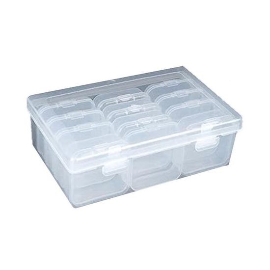 ZEIYKUJQ Lot De 2 Boîtes De Rangement Plastique 8 Compartiments Réglables - Organisation Parfaite Pour Petites Pièces