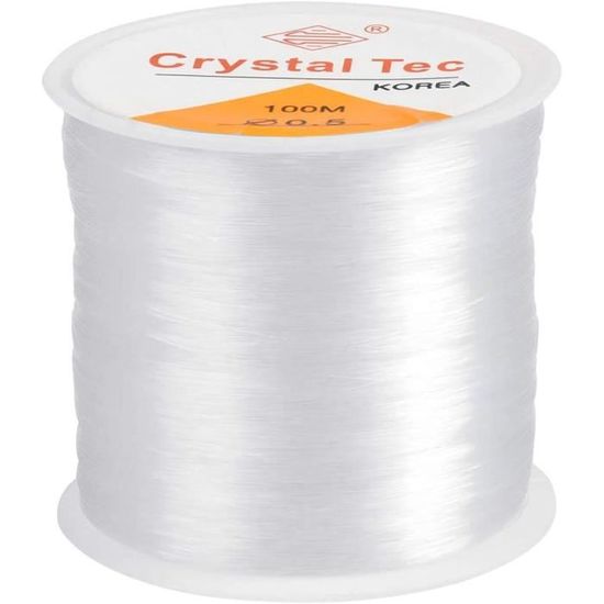Fil élastique Pour Bracelets 1mm - 100m Blanc - Cordon Perles élastique Fabrication Bijoux, Colliers, Artisanat