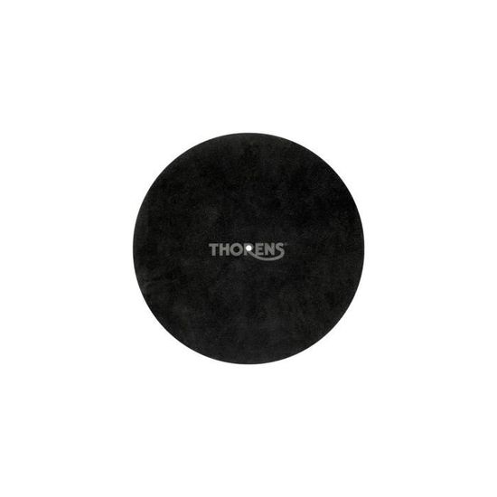 Thorens Couvre-plateau Cuir Noir gravé Logo Thorens - Accessoires pour vinyle