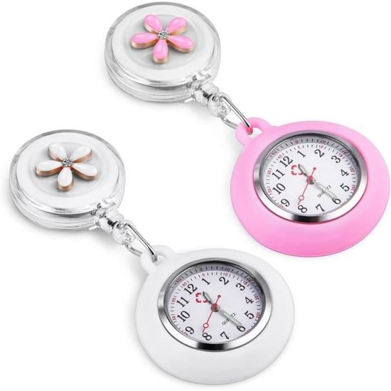 TRIXES Montre Gousset D'infirmière En Silicone - Blanc Avec