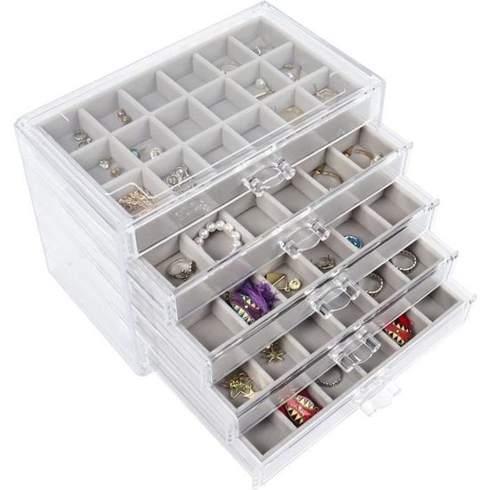 EGNMCR Boîtes à Bijoux et Organisateurs Boîte à Bijoux Rotative à Plusieurs Couches, Boîte de Rangement pour Boucles d'Oreilles de Coiffeuse, Bagues et Bijoux Faits à la Main, Boîte à Bijoux Rotative