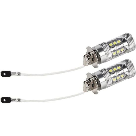 EBTOOLS Lot De 2 Ampoules LED H3 12-24V 10W – Phares Antibrouillard Ultra Puissants 6500K 1400LM – Blanc Froid Haute Luminosité