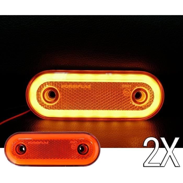 4x Feux Latéraux LED Orange Ambre – 12-24V Pour Camion Remorque