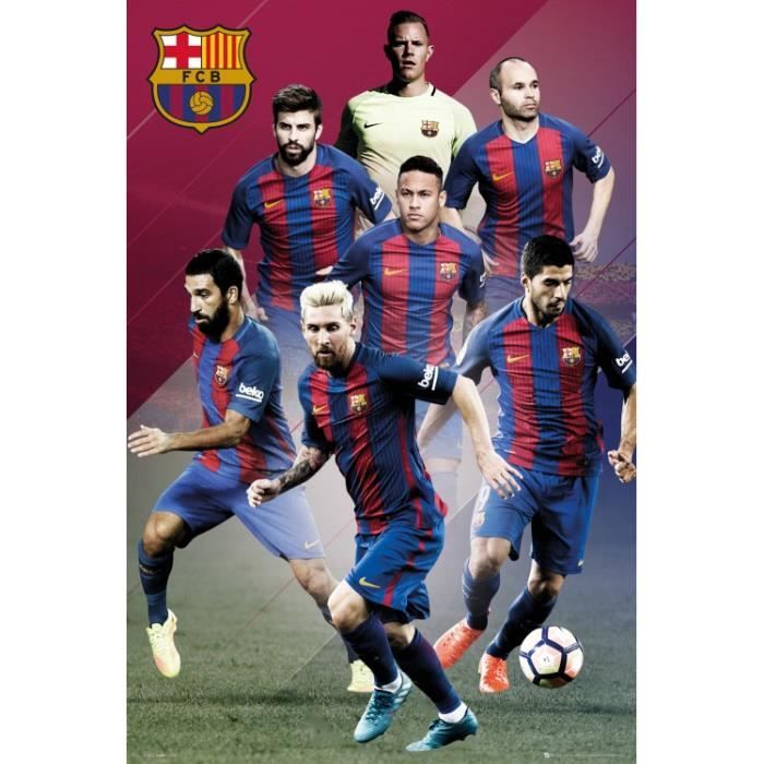 Poster Football - Barcelona, Players 16/17 (91 x 61 cm) - Cdiscount Maison