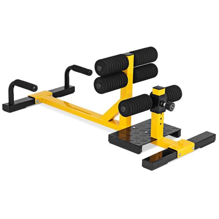 COSTWAY Sissy Squat en Fer 3 en 1 Machine de Musculation Hauteur Réglable à 6 Positons pour Entraînement de l'Abdominaux et Jambes